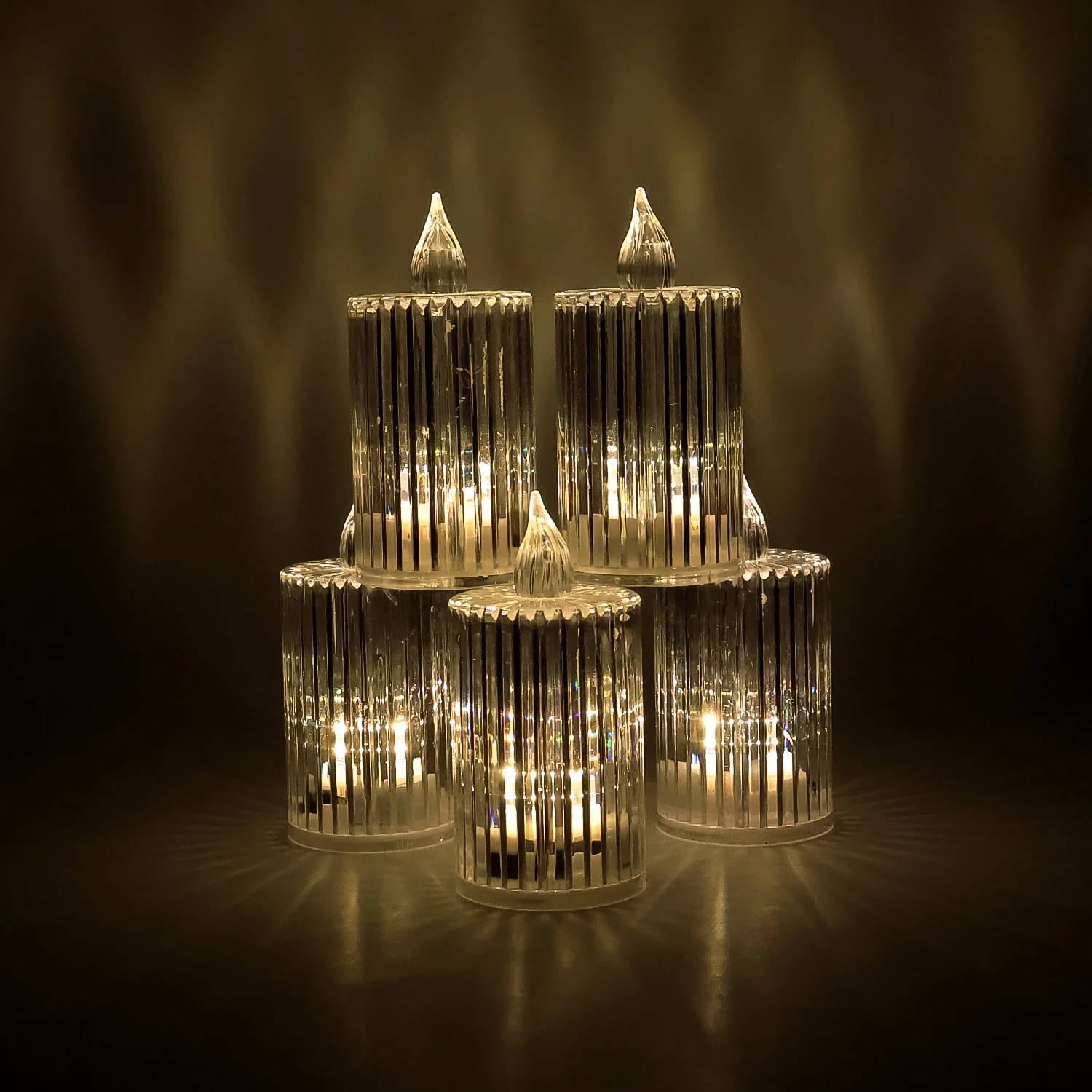 Premium Crystal Effect LED Flameless Candle Lights (5 Pc) - Image 6