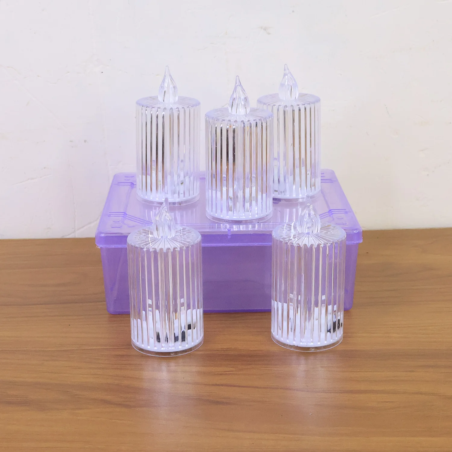 Premium Crystal Effect LED Flameless Candle Lights (5 Pc) - Image 7