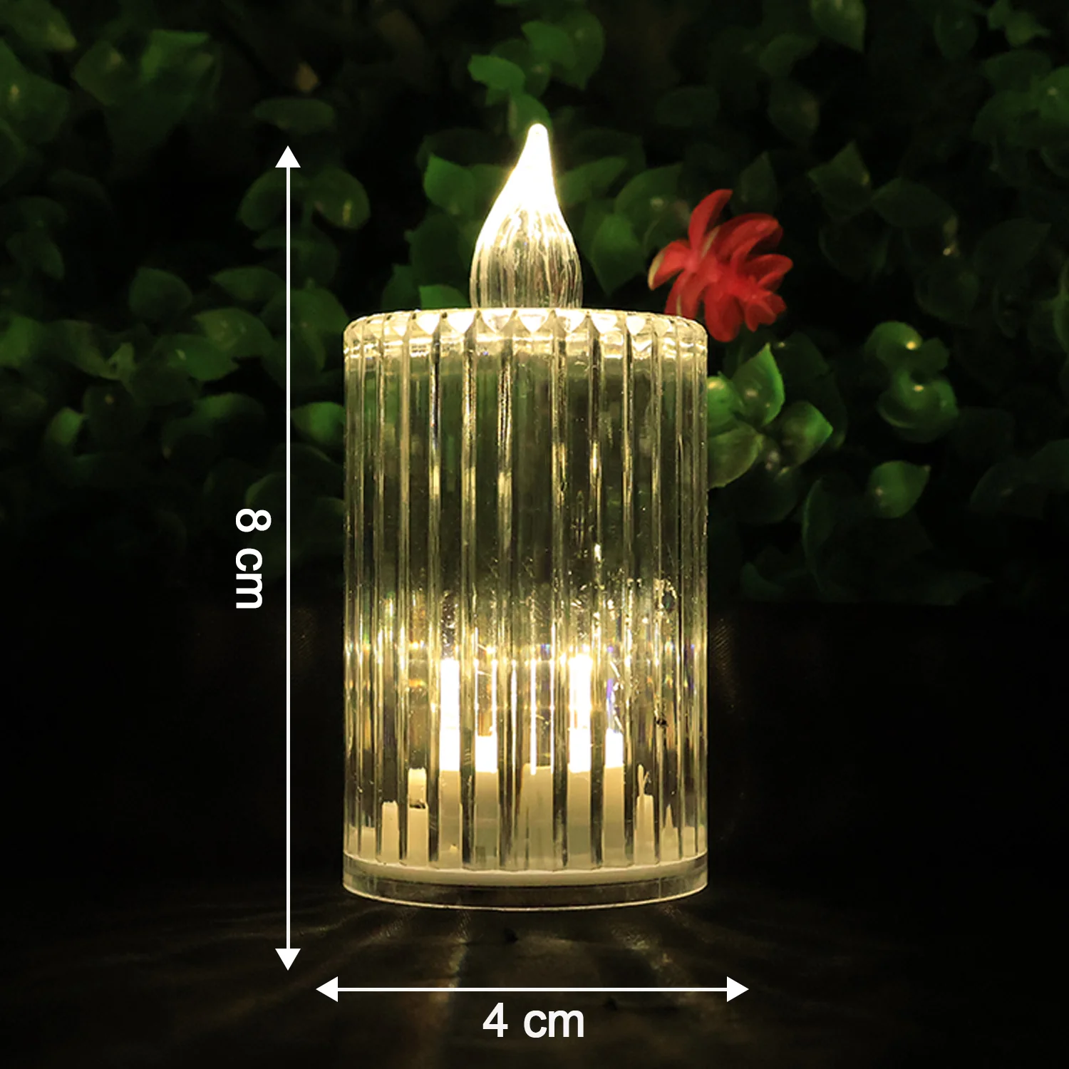 Premium Crystal Effect LED Flameless Candle Lights (8 Pc) - Image 3