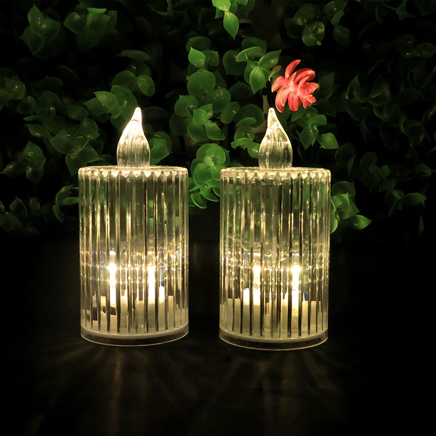 Premium Crystal Effect LED Flameless Candle Lights (8 Pc) - Image 4