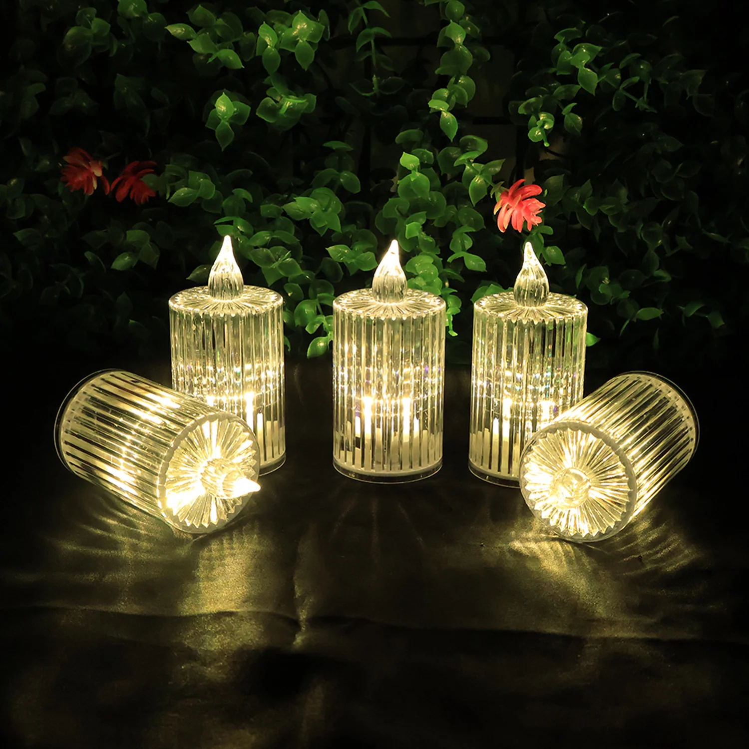 Premium Crystal Effect LED Flameless Candle Lights (8 Pc) - Image 6