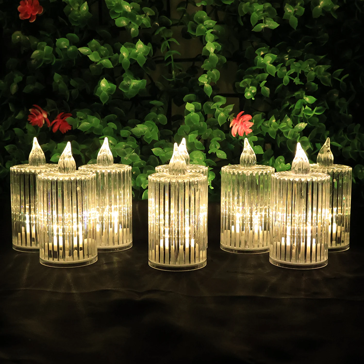 Premium Crystal Effect LED Flameless Candle Lights (8 Pc) - Image 7