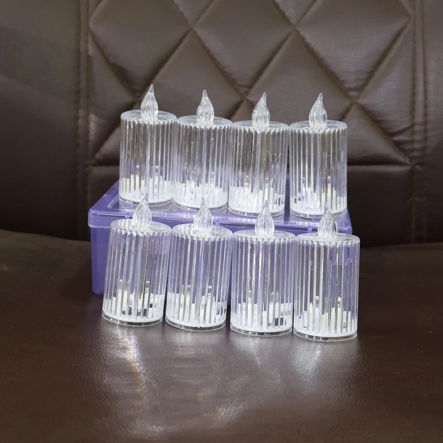 Premium Crystal Effect LED Flameless Candle Lights (8 Pc) - Image 8