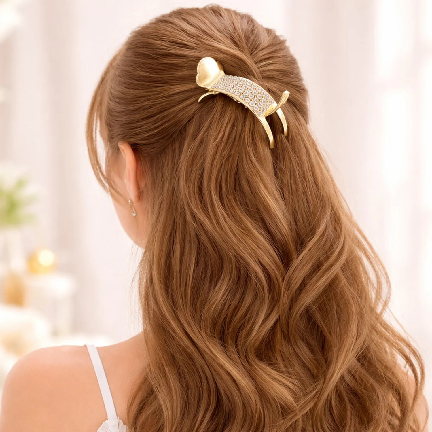 Premium Crystal Studded Hair Claw Clip for Women (1 Pc) - Image 3