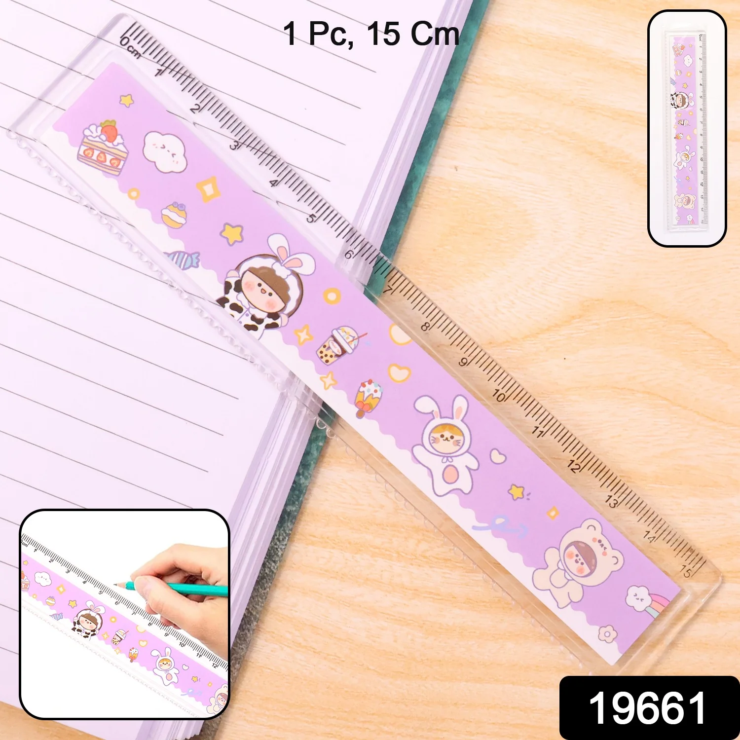 Premium Cute Cartoon Plastic Ruler for Kids (1 Pc) - Image 2