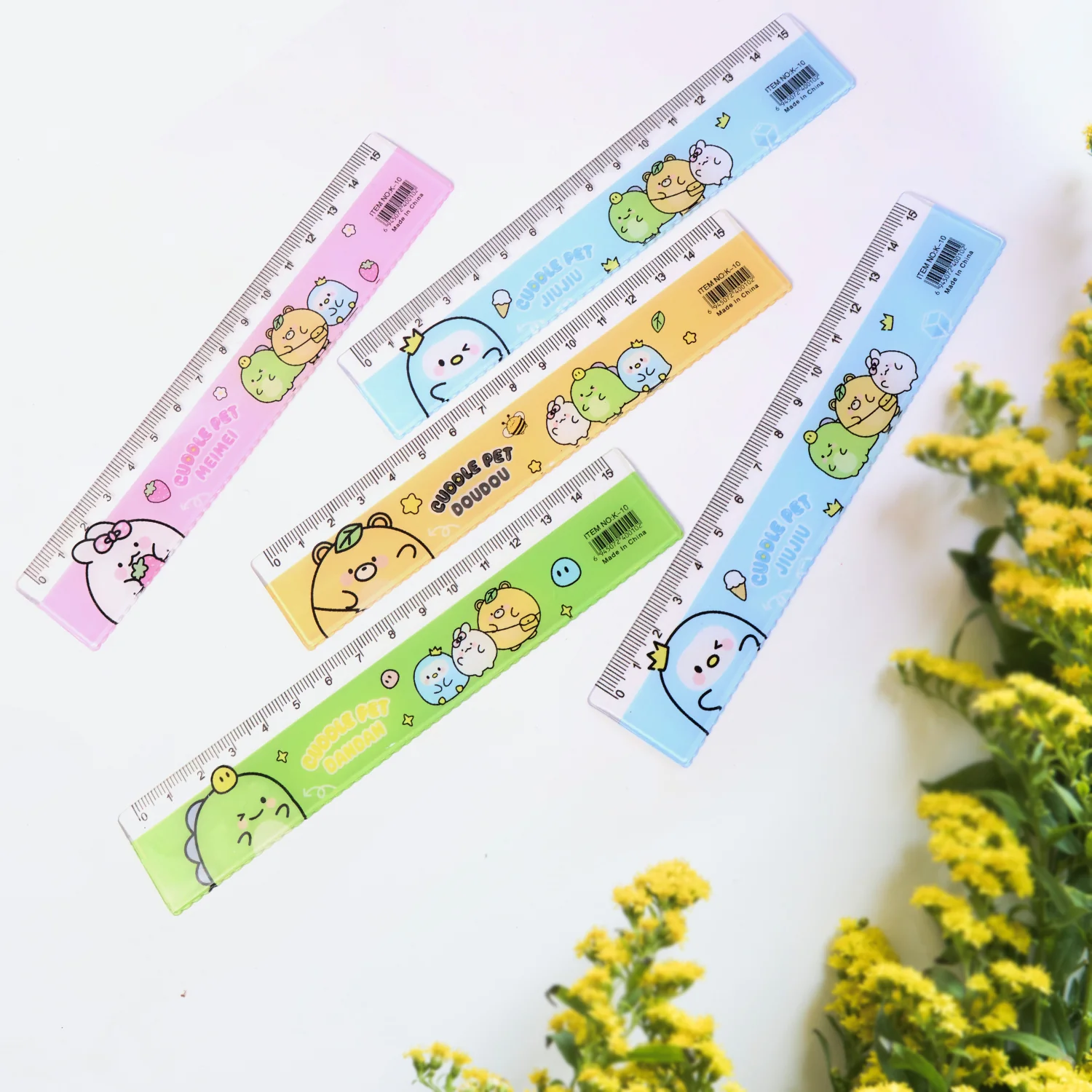 Premium Cute Cartoon Plastic Ruler Set for Kids (5 Pc) - Image 4