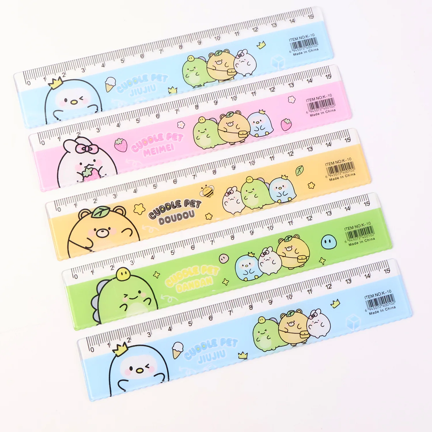 Premium Cute Cartoon Plastic Ruler Set for Kids (5 Pc) - Image 5