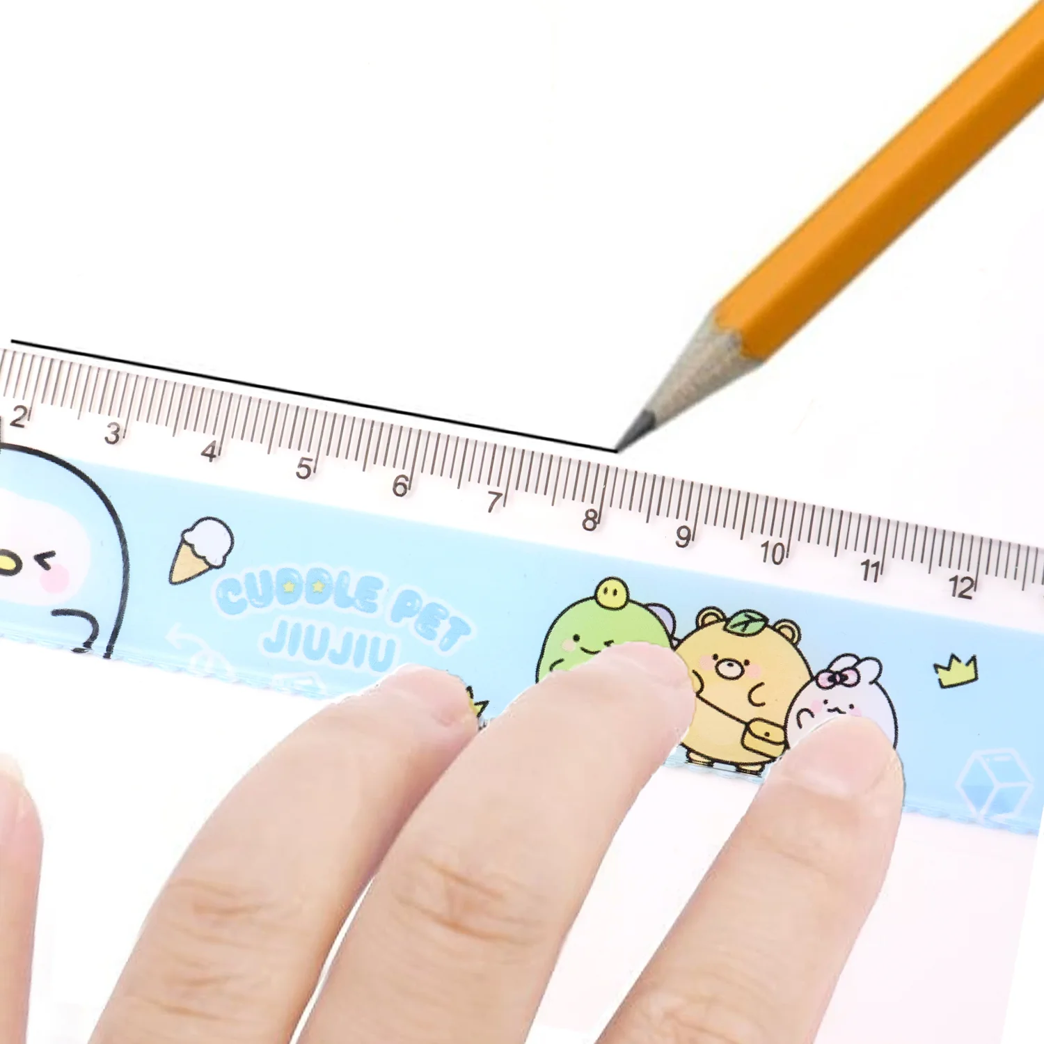 Premium Cute Cartoon Plastic Ruler Set for Kids (5 Pc) - Image 6
