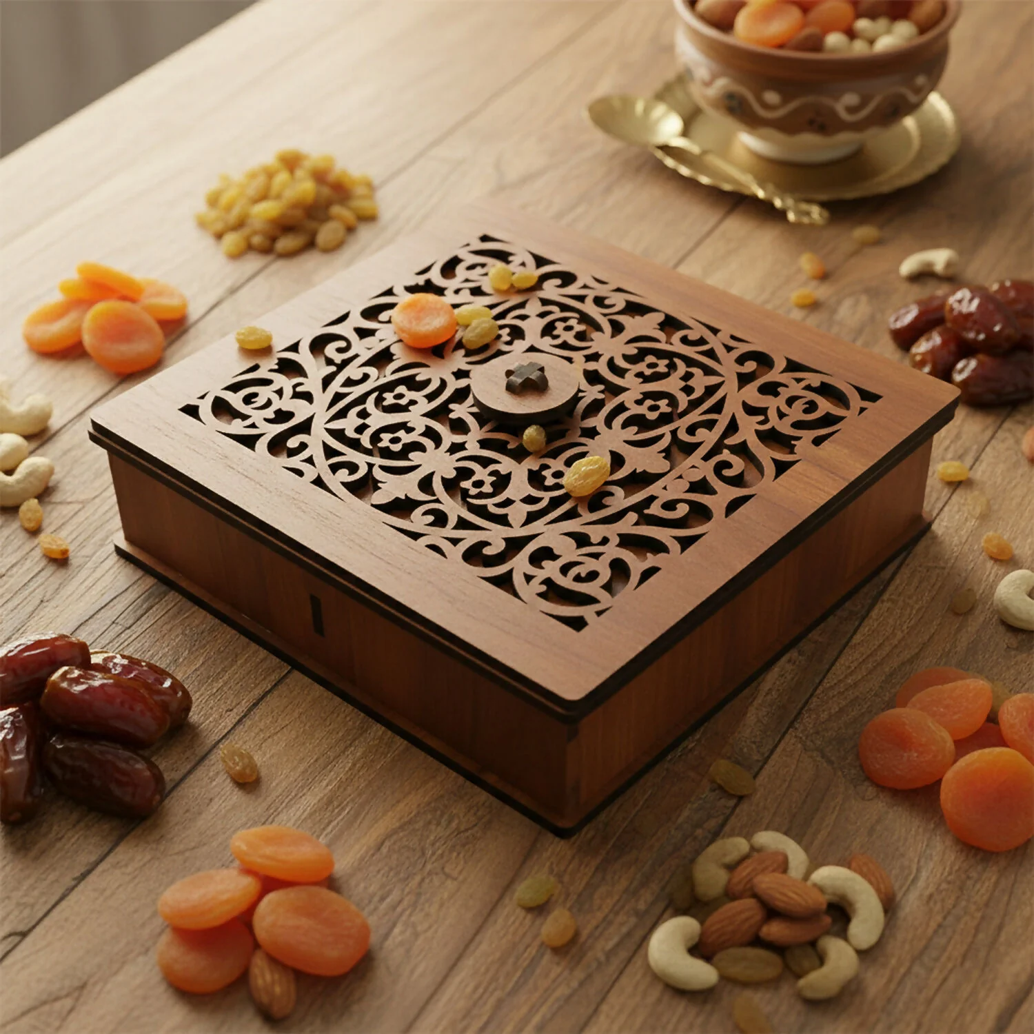 Premium Decorative Dry Fruit & Mukhwas Storage Box with 4 Compartments - Image 3