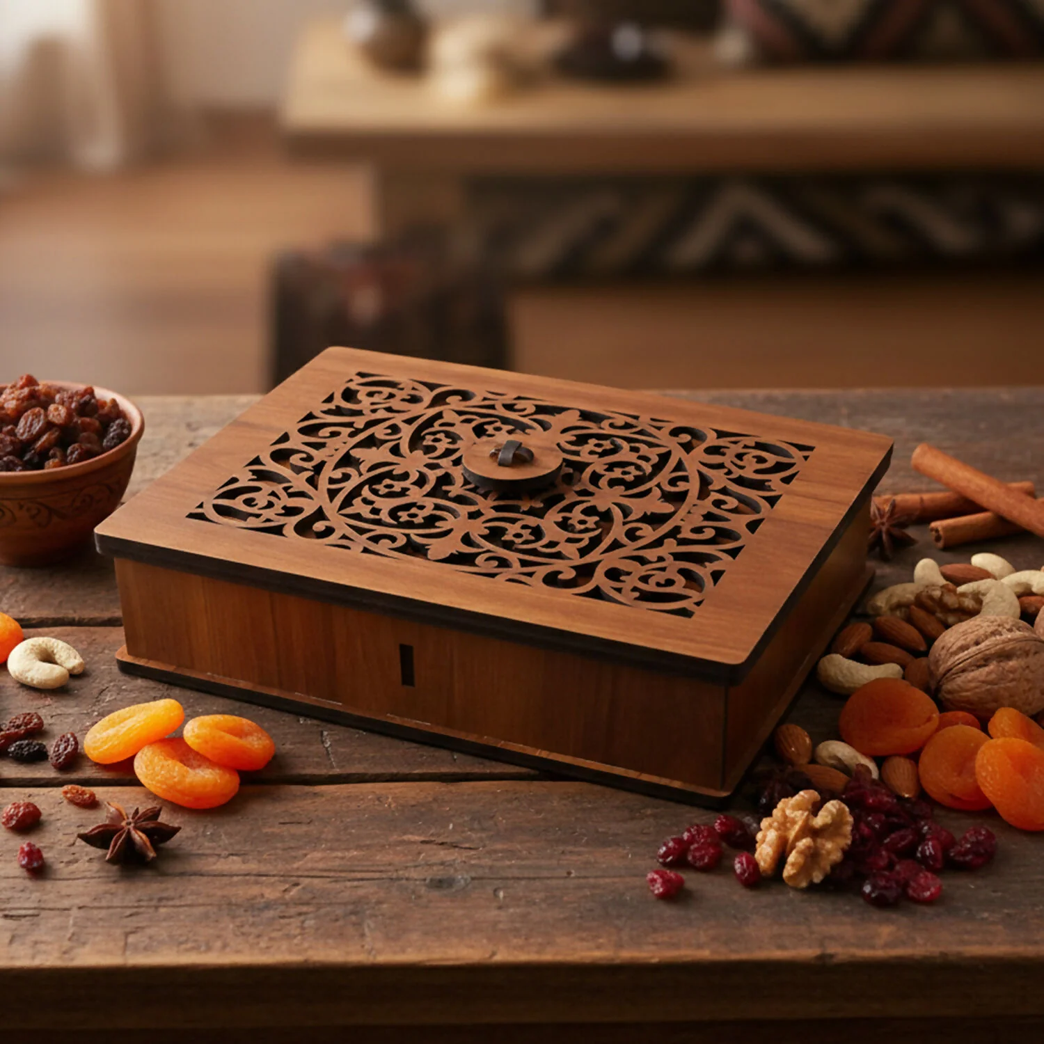 Premium Decorative Dry Fruit & Mukhwas Storage Box with 4 Compartments - Image 4