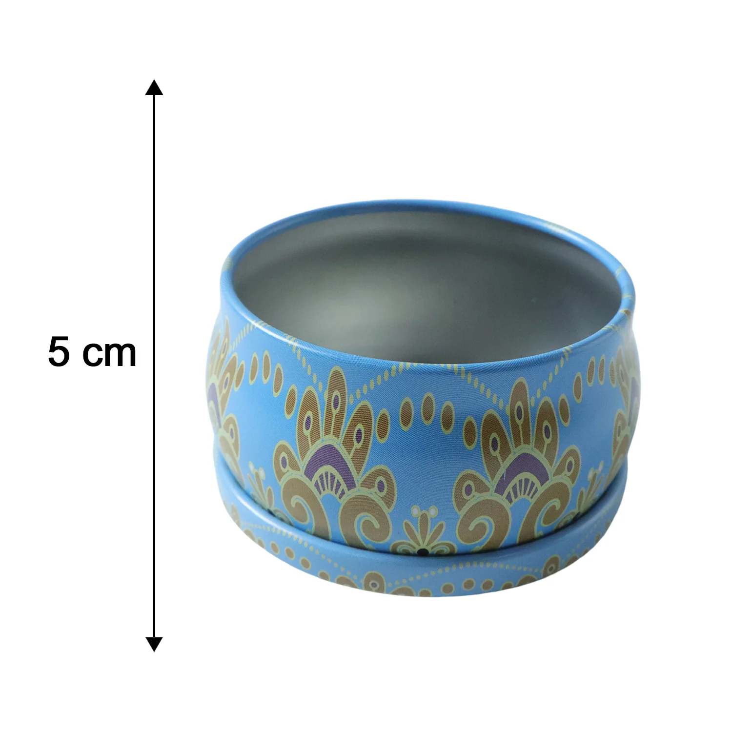 Premium Decorative Mandala Printed Metal Candle Container (1 Pc) - Image 6