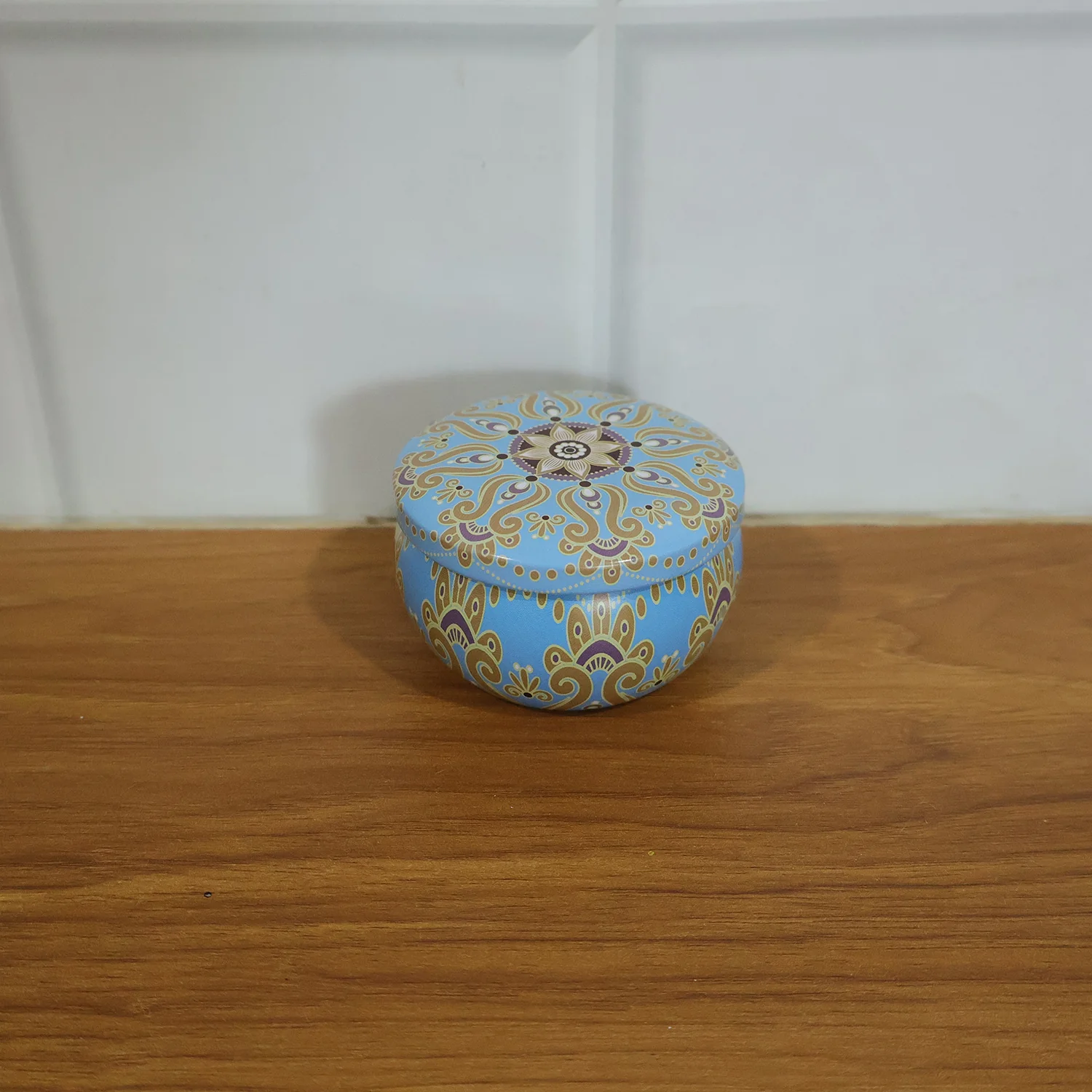 Premium Decorative Mandala Printed Metal Candle Container (1 Pc) - Image 8