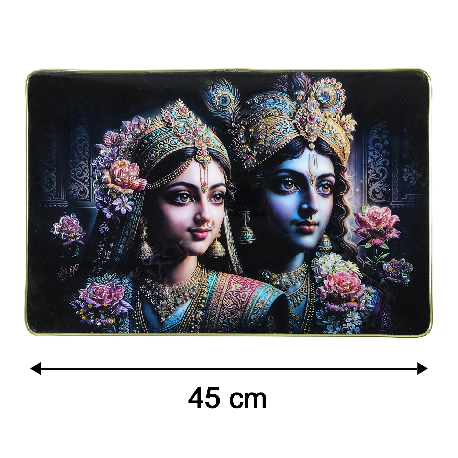 Premium Decorative Radha Krishna Wall Painting Frame 45x30 Cm (1 Pc) - Image 6