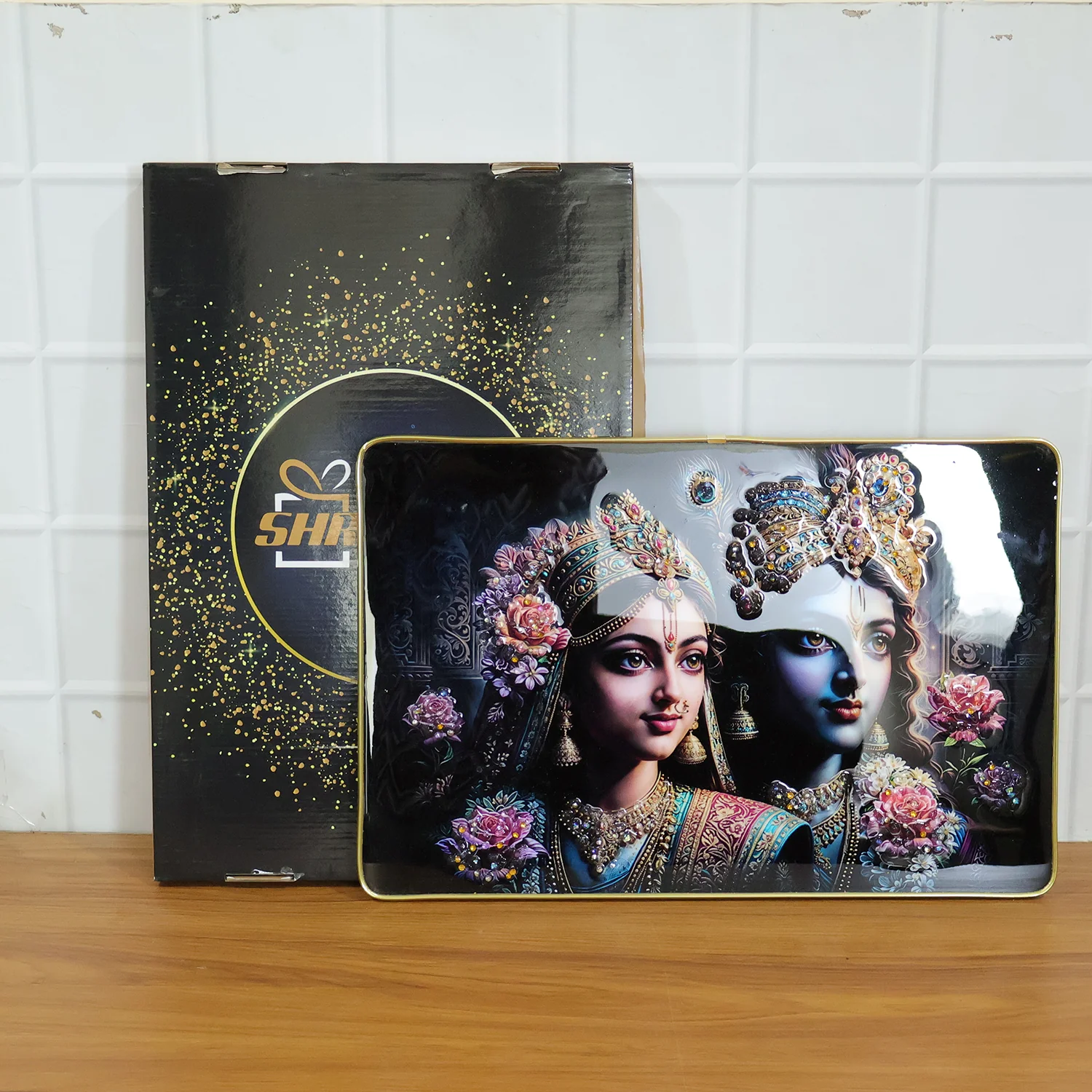 Premium Decorative Radha Krishna Wall Painting Frame 45x30 Cm (1 Pc) - Image 8