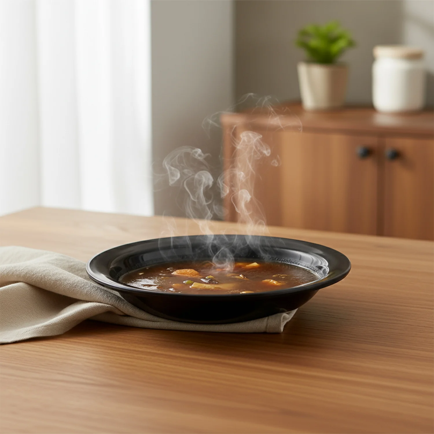 Premium Deep Black Curry Soup Serving Bowl (1 Pc) - Image 6