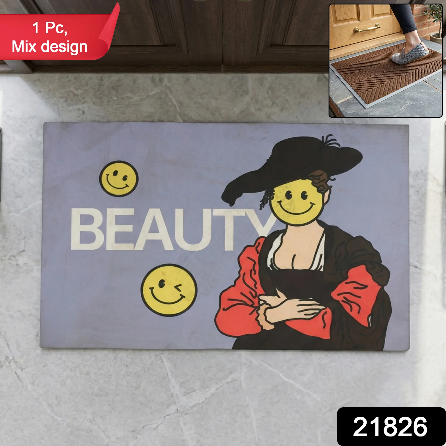 Premium Designer Anti Slip Door Mat (1 Pc, Mix Design) - Image 2