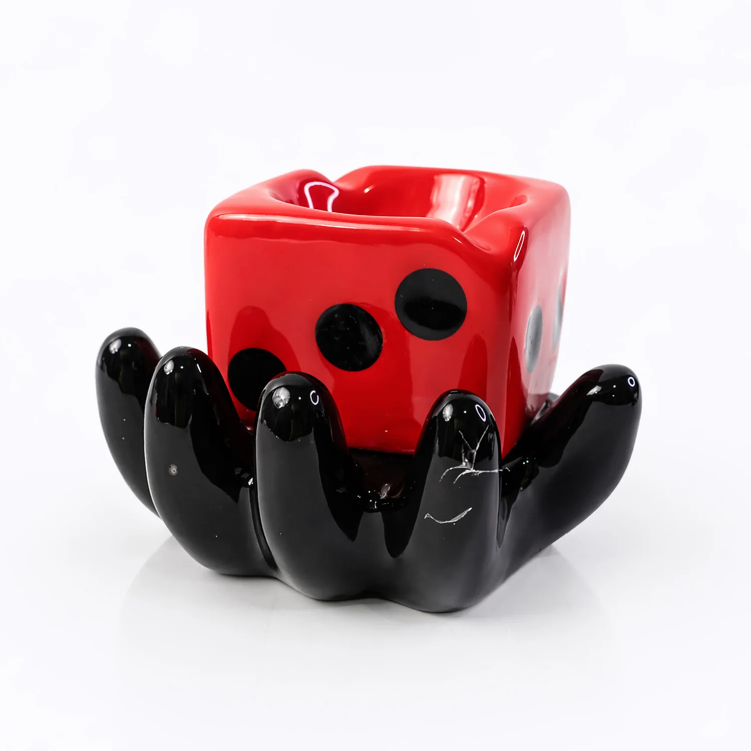 Premium Designer Ceramic Ashtray with Dice Shape Bowl (1 Pc) - Image 4