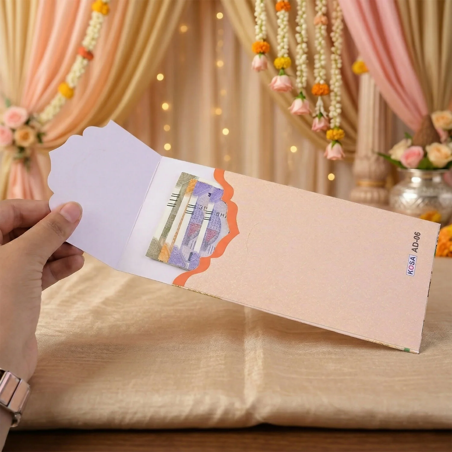 Premium Designer Floral Wedding Shagun Envelope for Cash Gift – Decorative Money Envelope - Image 4