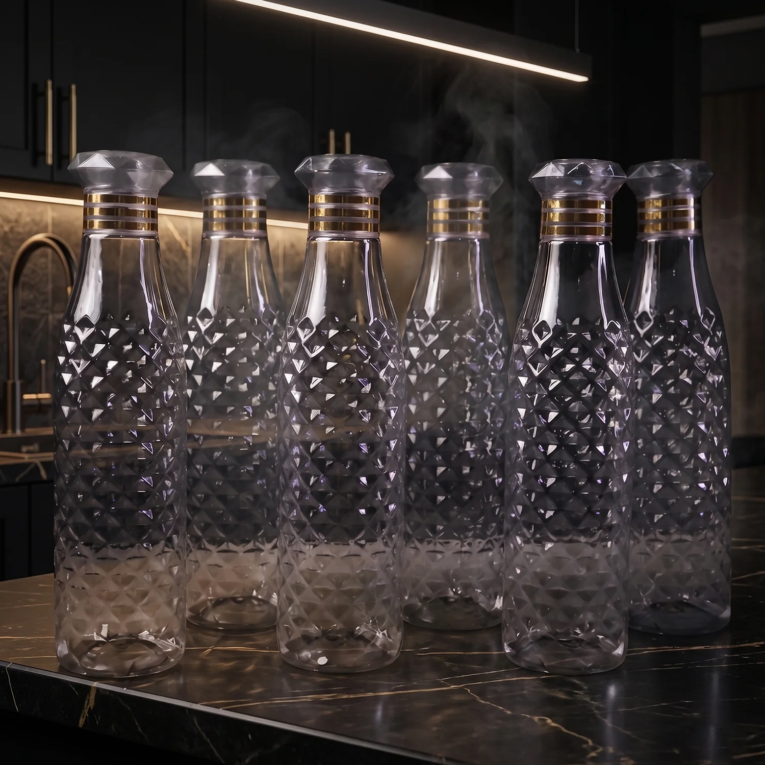 Premium Designer Transparent Water Bottle Set (6 Pc Set, 1000 ML Approx) - Image 9