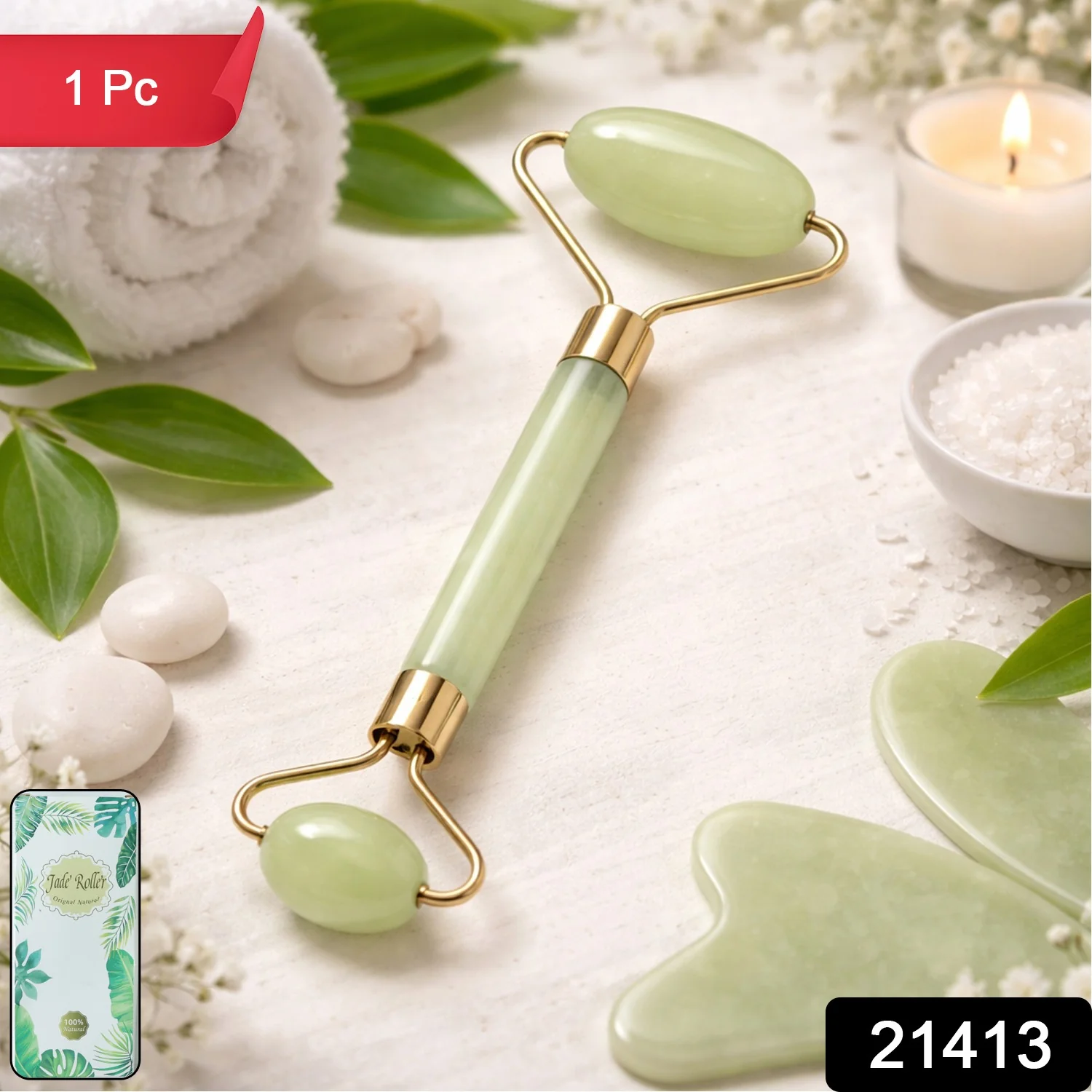 Premium Double Head Face Roller Massage Tool (1 Pc) - Image 2