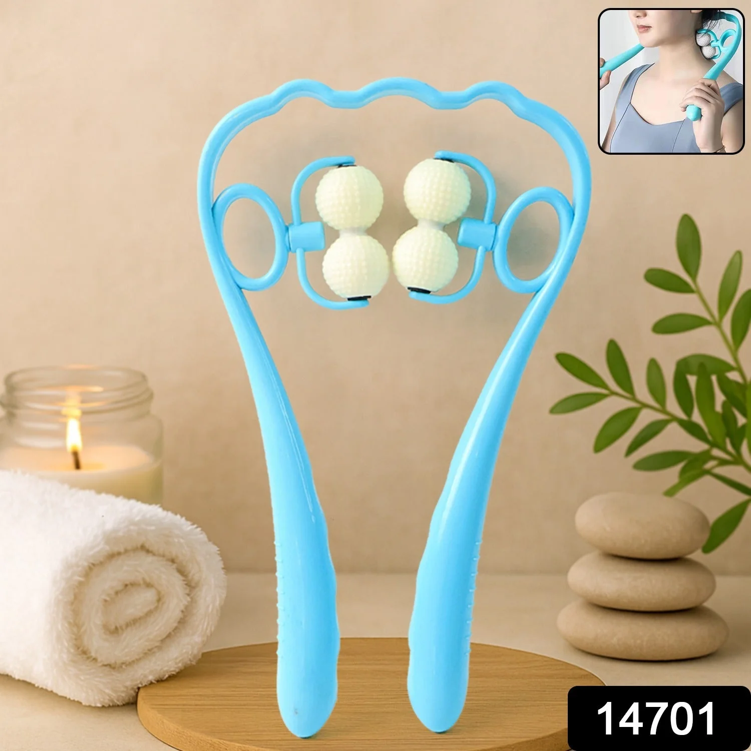 Premium Dual Roller Neck and Shoulder Massager (1 Pc) - Image 2