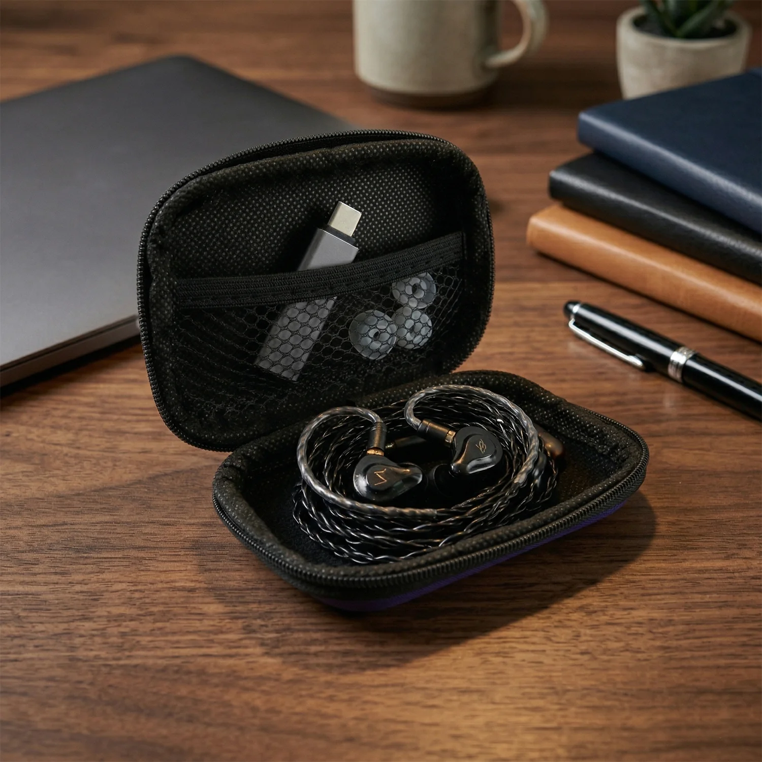 Portable Zipper Carry Case for Earbuds, Charging Cables & Small Accessories