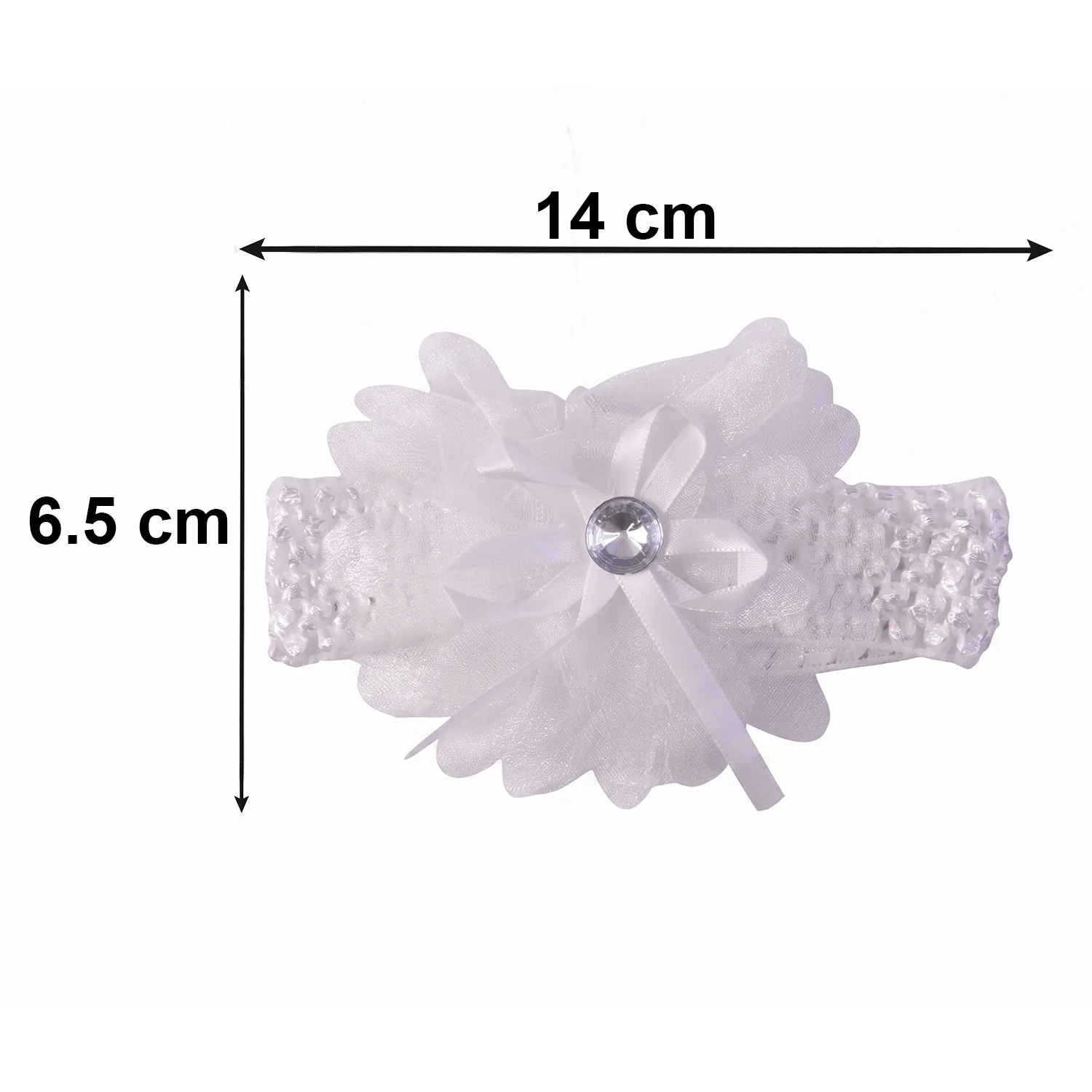 Soft Elastic Baby Hair Headband with Floral Lace Design (1 Pc, Mix Design) - Image 6