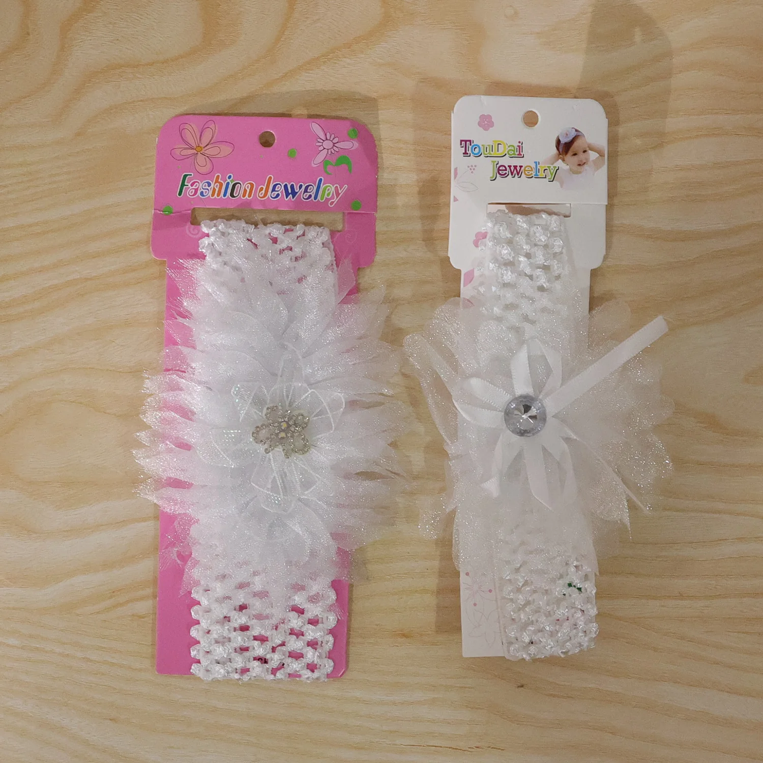 Soft Elastic Baby Hair Headband with Floral Lace Design (1 Pc, Mix Design) - Image 9