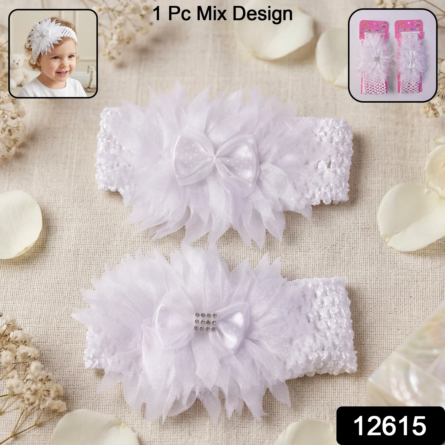 Premium Elastic Soft Hair Headband (1 Pc, Mix Design) - Image 2
