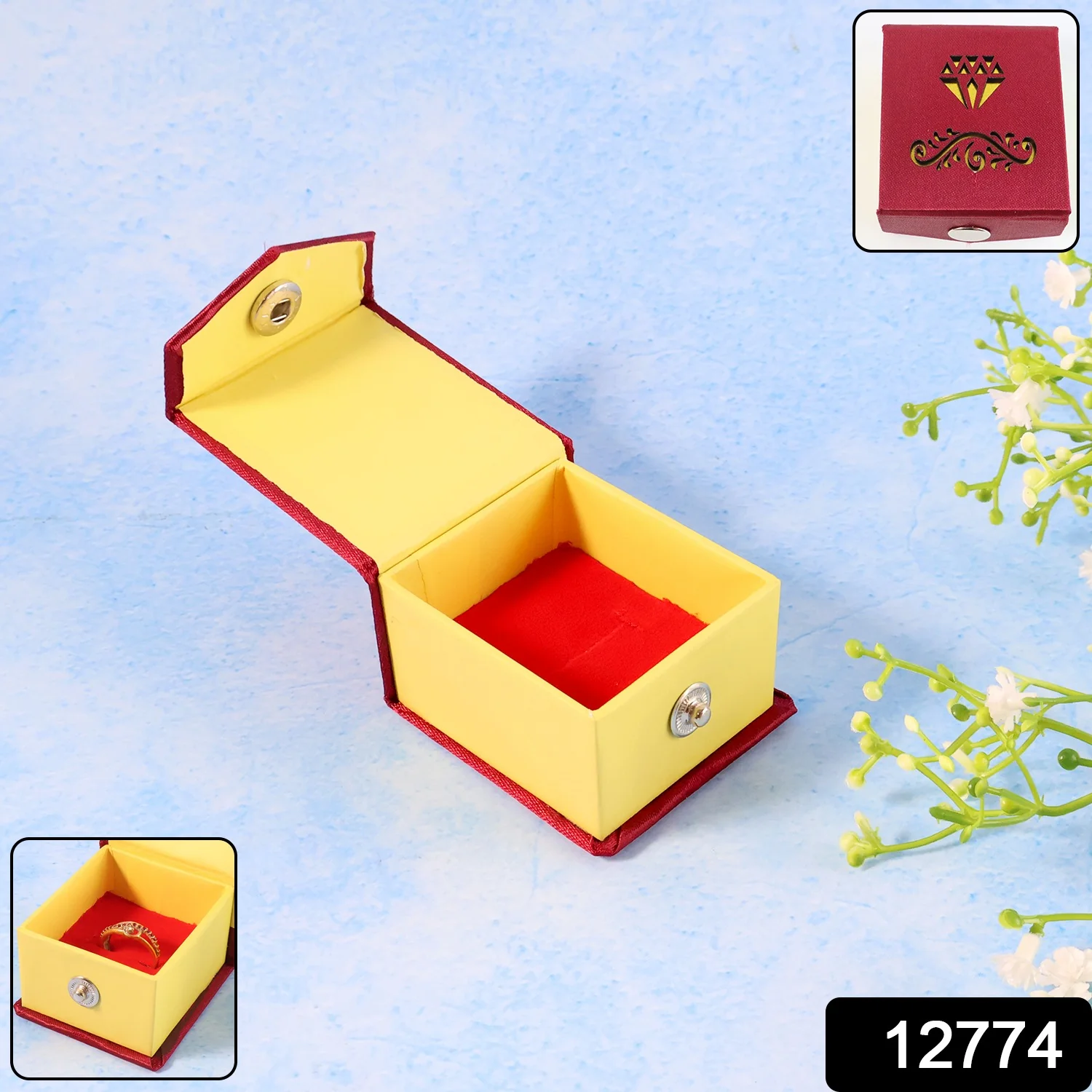 Premium Elegant Ring Gift Box with Soft Velvet Cushion - Image 2