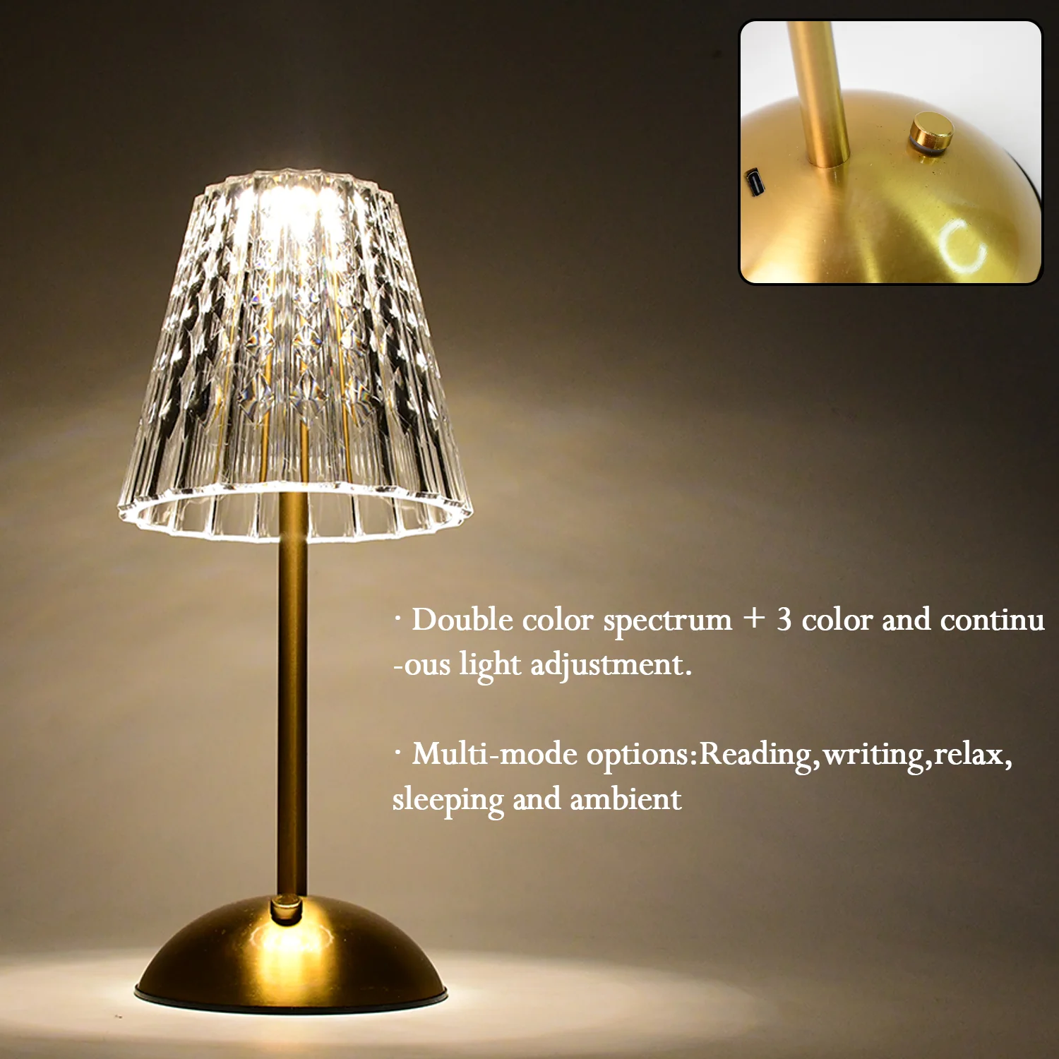 Premium Elegant Shade Crystal Table Lamp (1 Pc) - Image 4