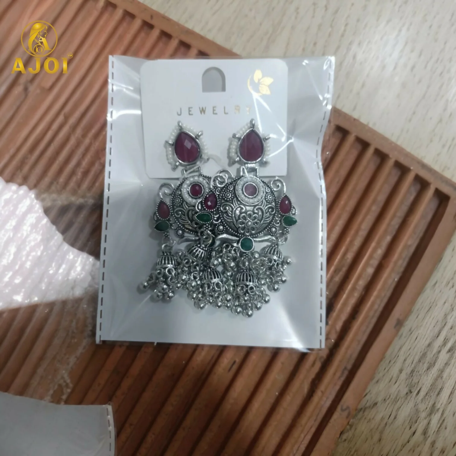 Premium Ethnic Ruby Chandbali Designer Earrings - Image 8