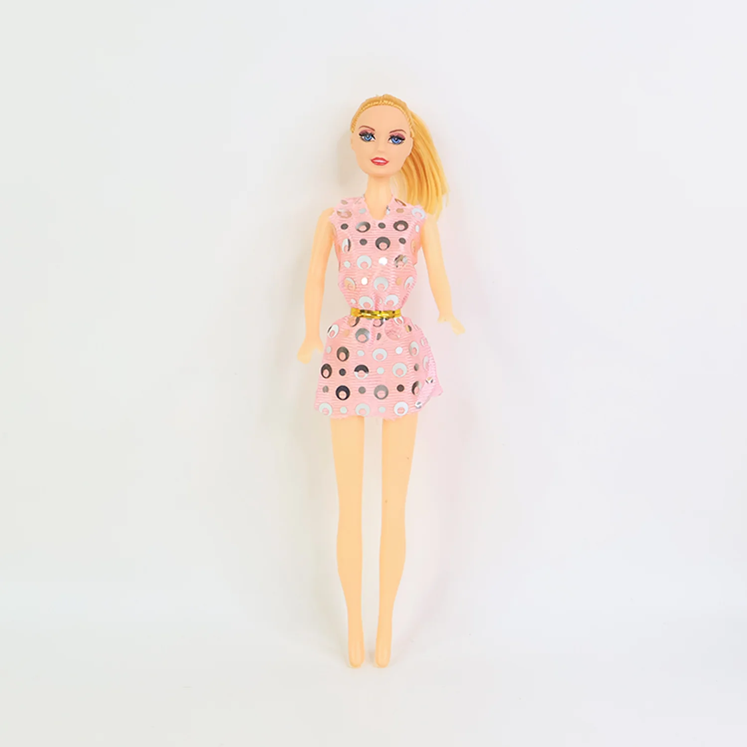 Premium Fashion Doll with Polka-Dotted Dress and Stylish Belt (1 Pc) - Image 5
