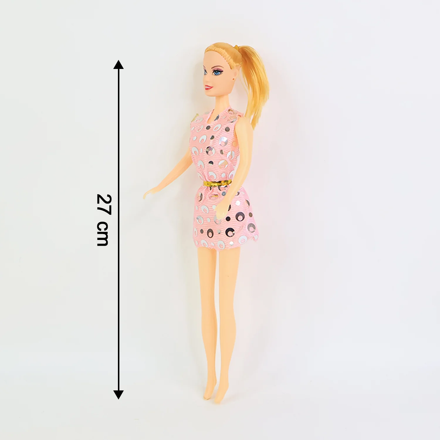 Premium Fashion Doll with Polka-Dotted Dress and Stylish Belt (1 Pc) - Image 6