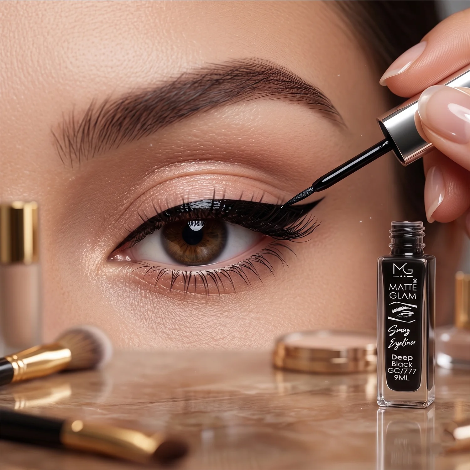 Matte Glam Smudge Proof Deep Black Eyeliner (1 Pc, 9 ML) - Image 3