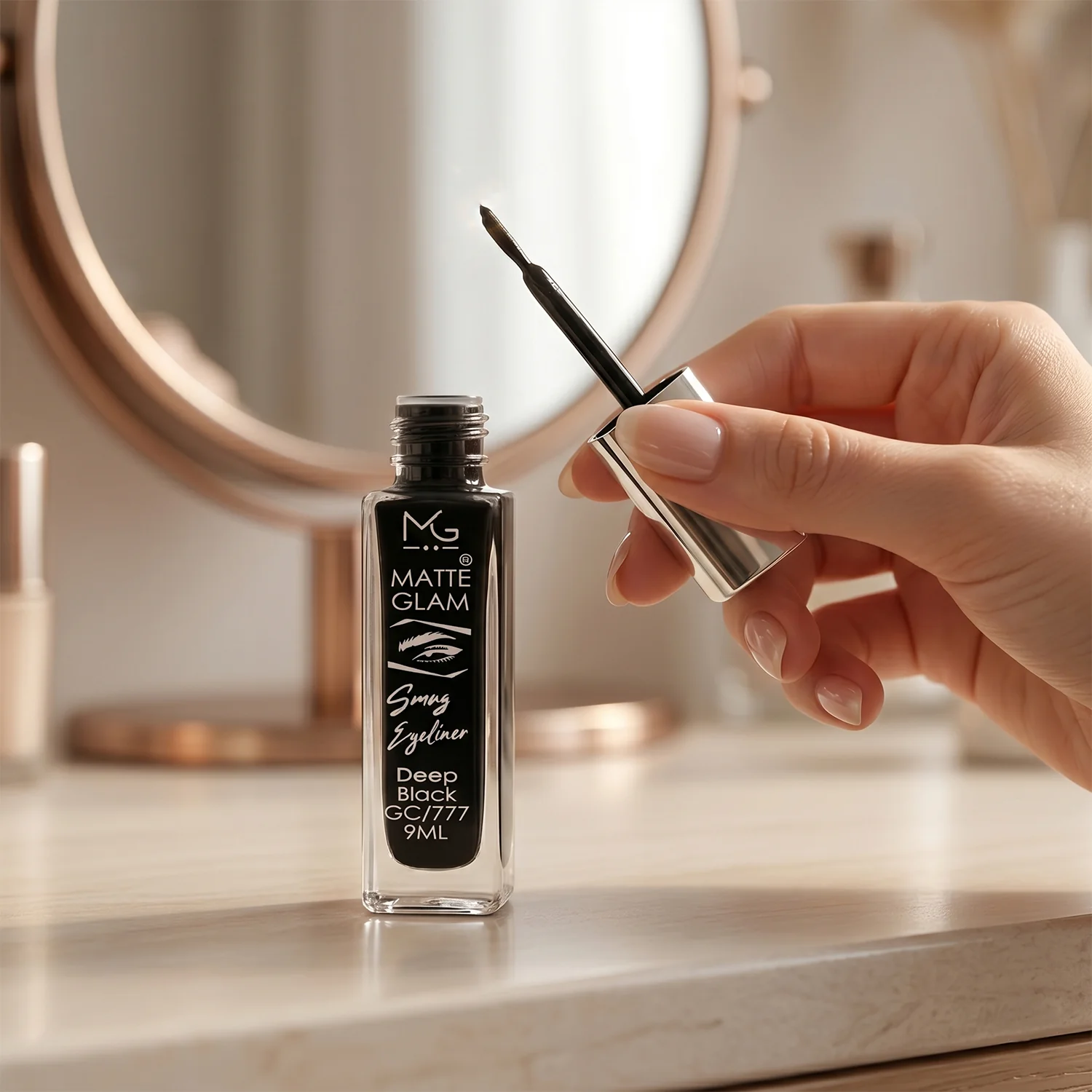 Matte Glam Smudge Proof Deep Black Eyeliner (1 Pc, 9 ML) - Image 5