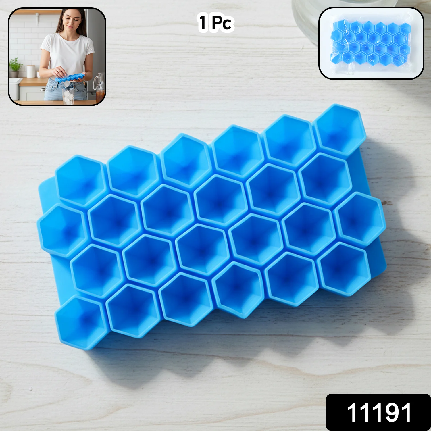 Premium Flexible Silicone Diamond Ice Cube Tray (1 Pc) - Image 2