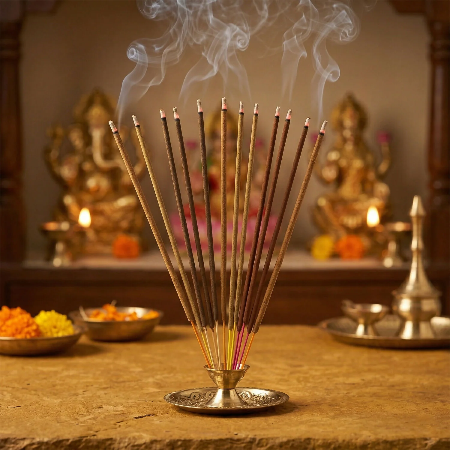 Premium Flora Incense Sticks Combo Pack with 4 Fragrance Variants for Daily Puja & Home Fragrance (4 Packs of 360gm) - Image 6
