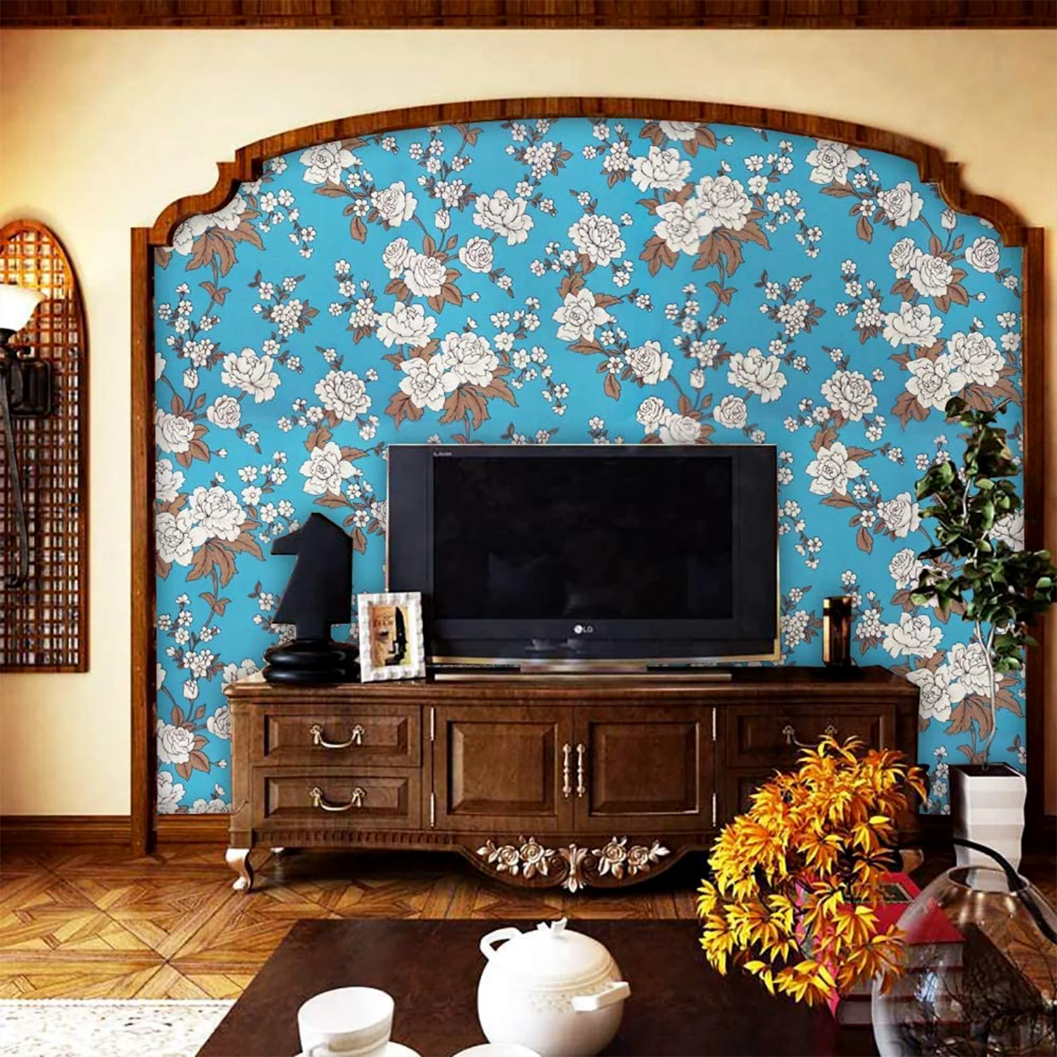 Premium Floral Decorative Wallpaper Roll 45 cm x 1 meter (1 Pc) - Image 4
