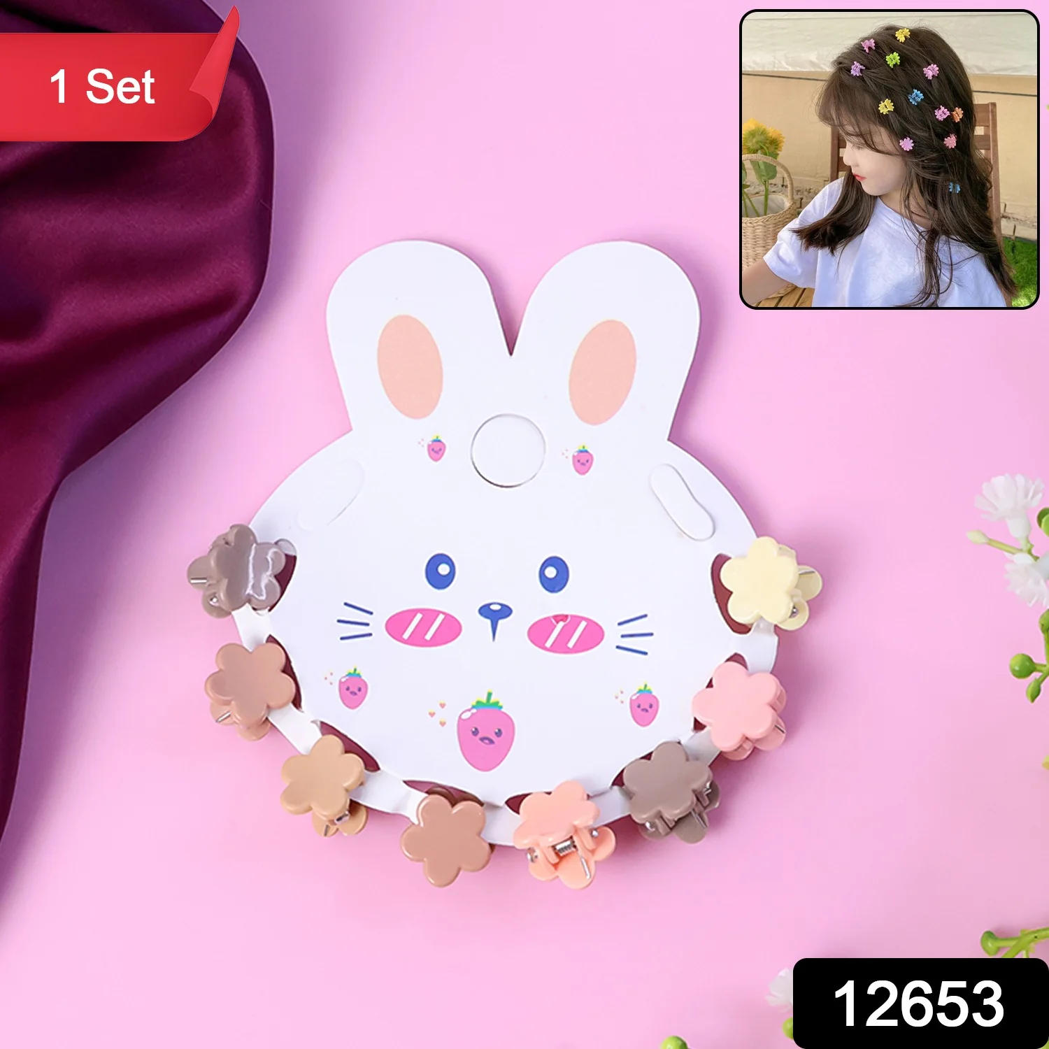 Premium Flower-Shaped Mini Hair Claw Clip Set - Image 2