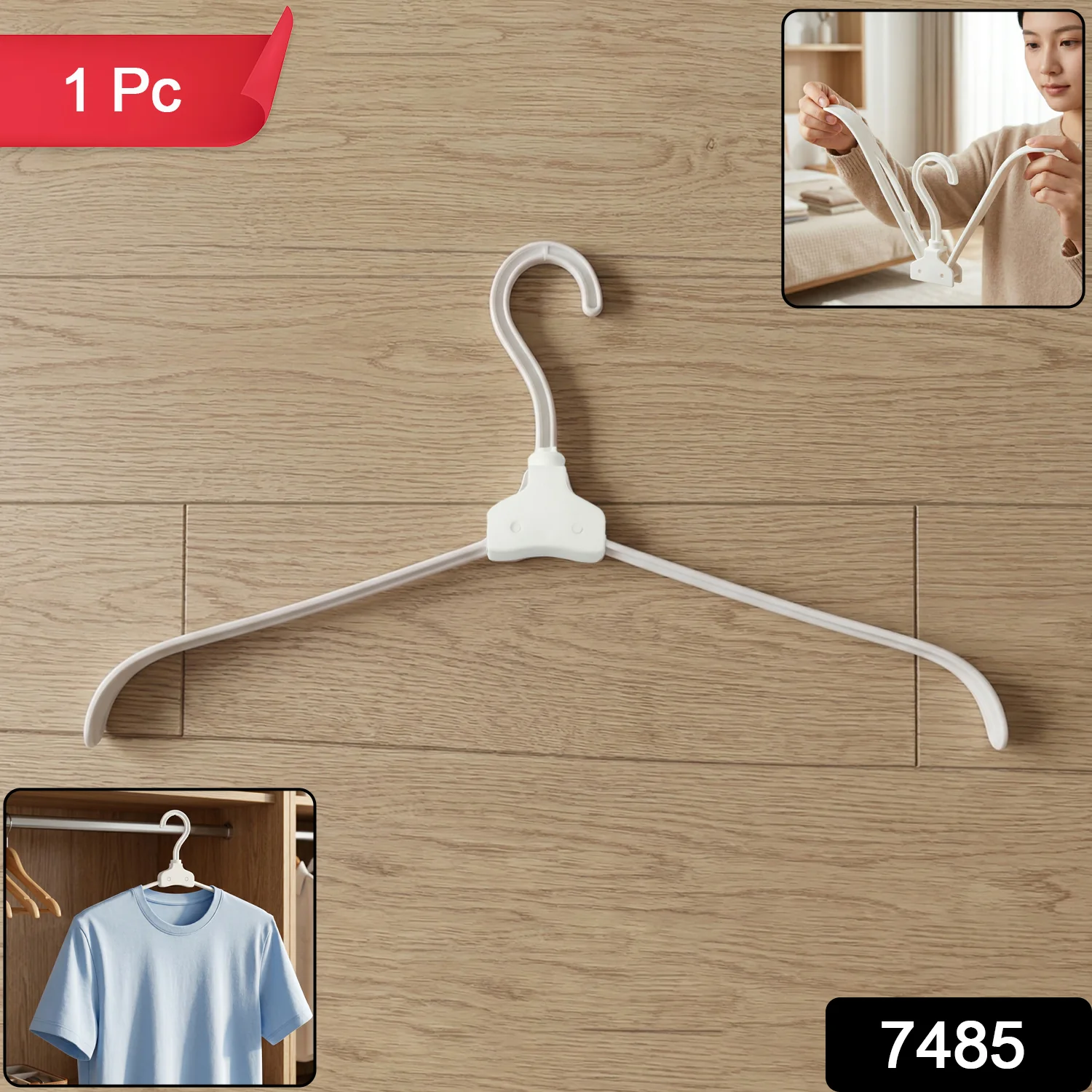 Premium Foldable Plastic Clothes Hanger 1 Pc - Image 2