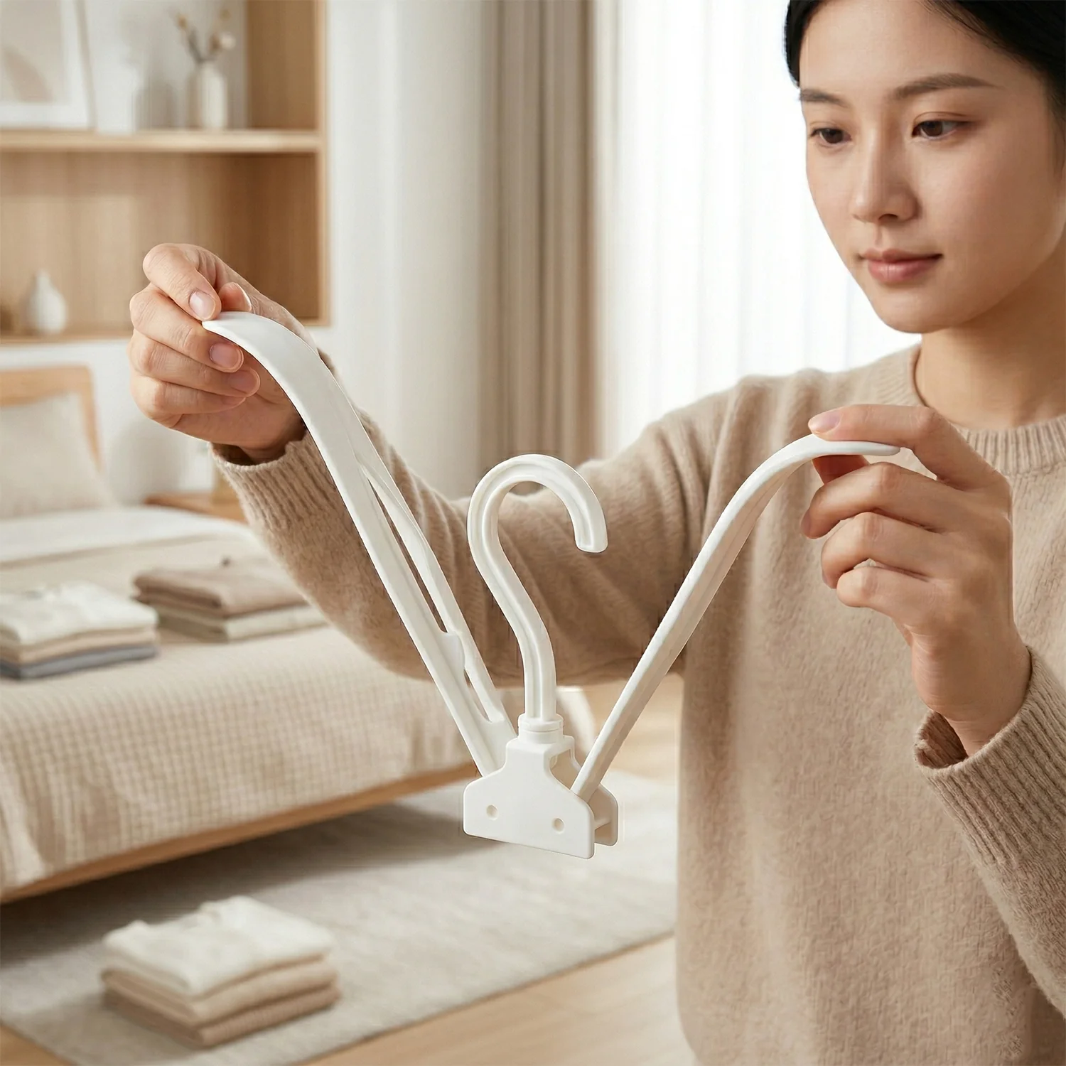 Premium Foldable Plastic Clothes Hanger 1 Pc - Image 5