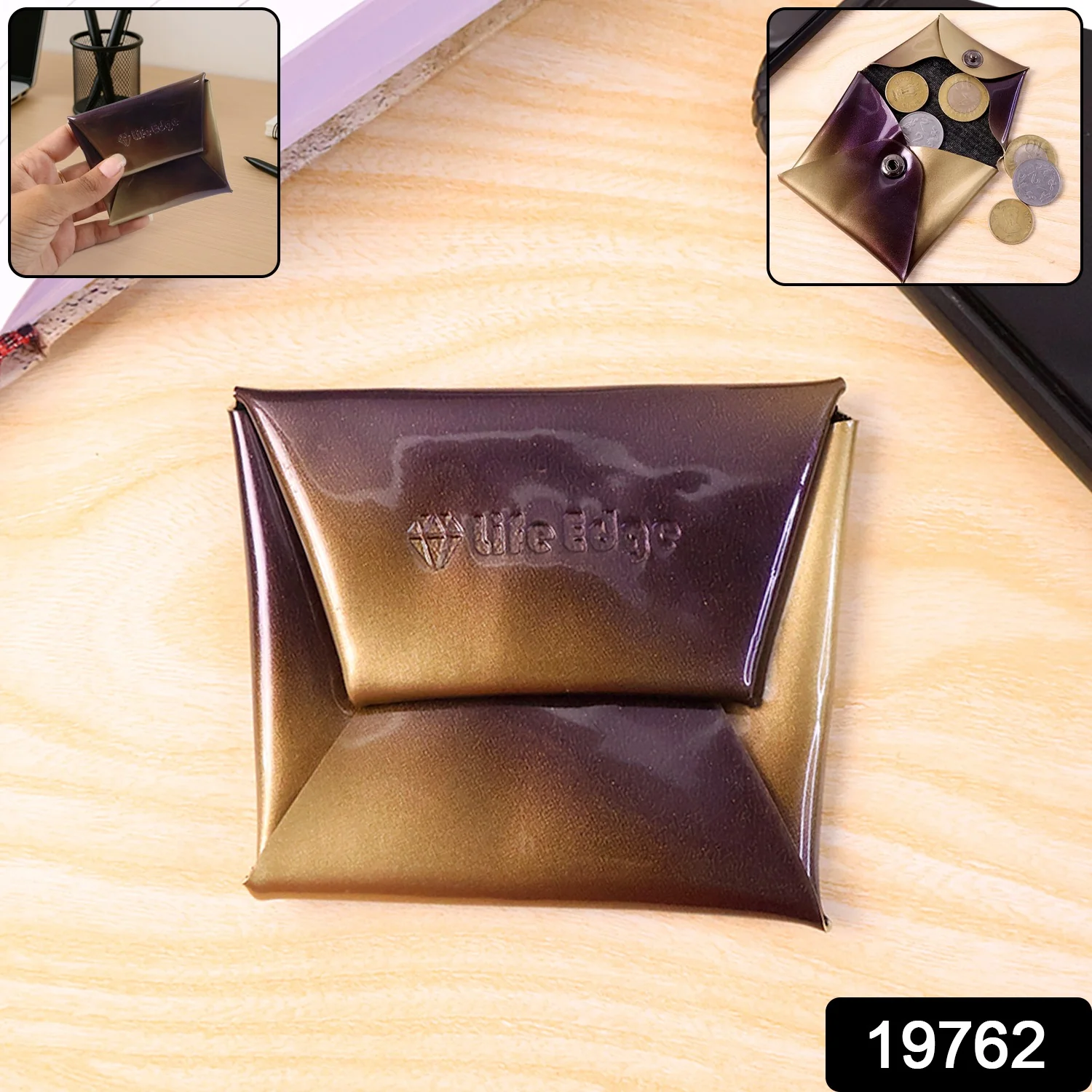 Premium Foldable PU Leather Coin Pouch (1 Pc) - Image 2