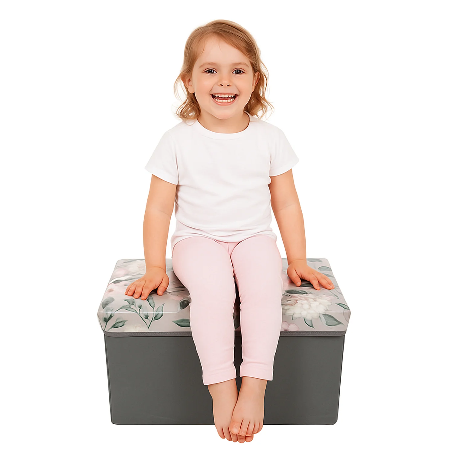 Premium Foldable Storage Box with Floral Lid (1 Pc) - Image 6