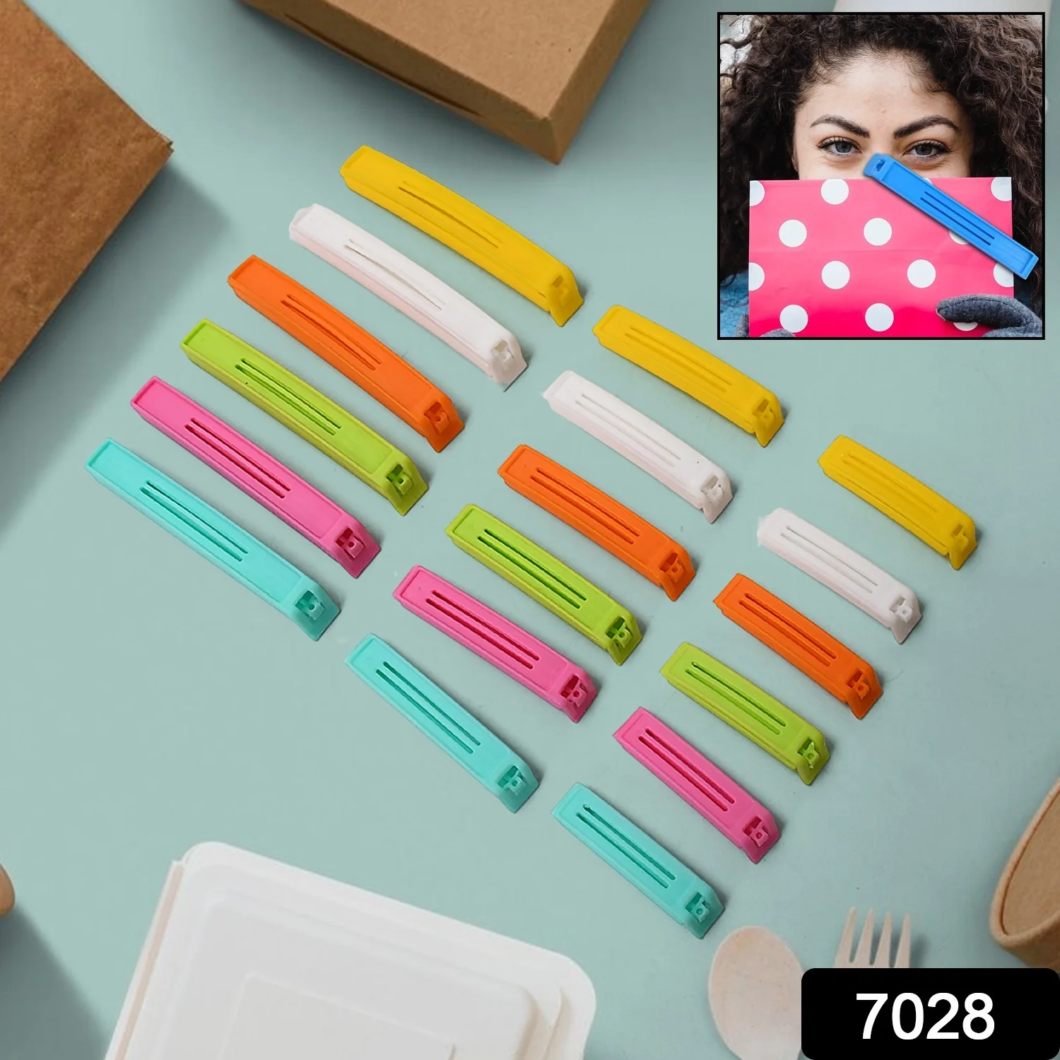 Food Bag Clip Sealer – Airtight Plastic Clips Snacks, Kitchen & Camping (18 Pc Set) - Image 2