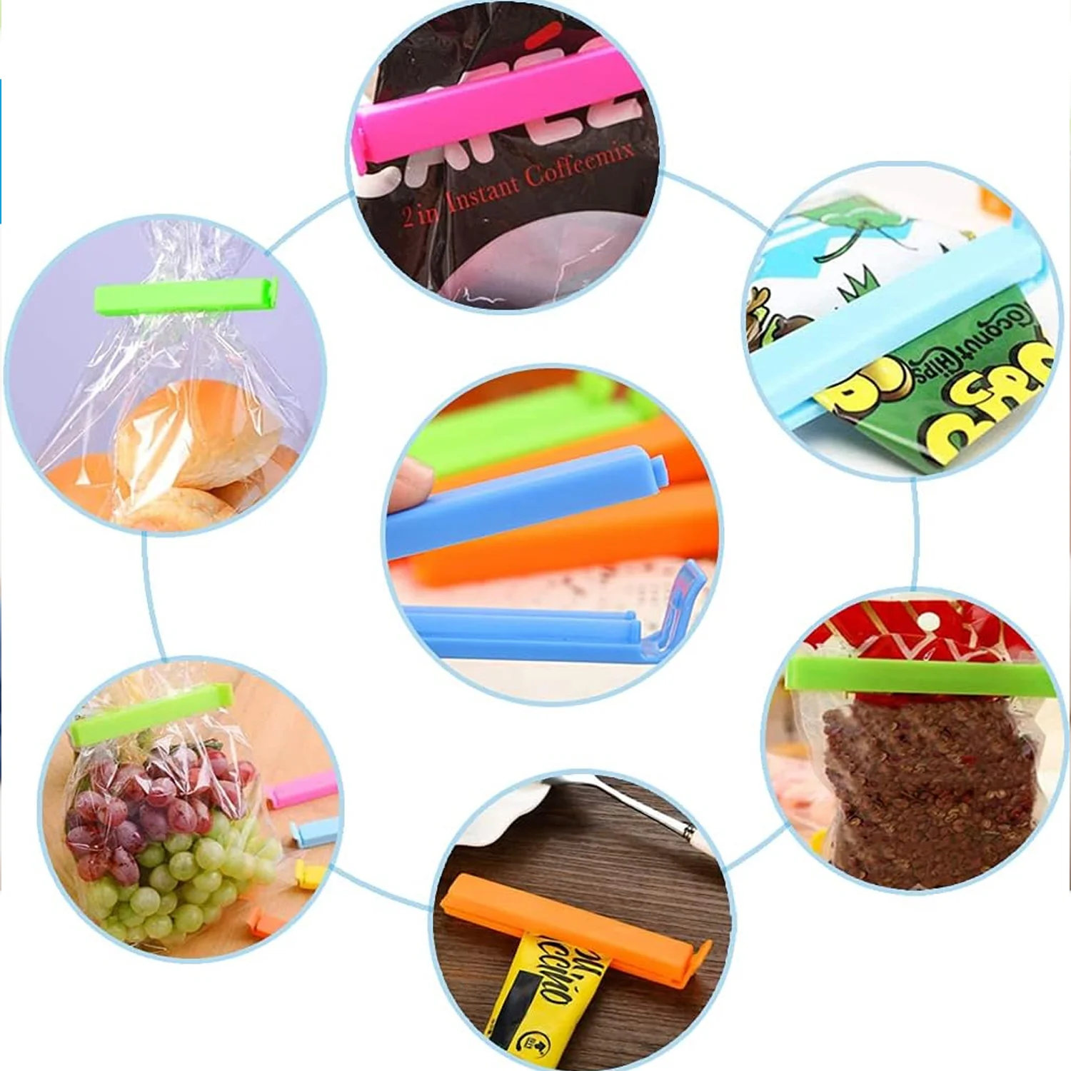 Food Bag Clip Sealer – Airtight Plastic Clips Snacks, Kitchen & Camping (18 Pc Set) - Image 6