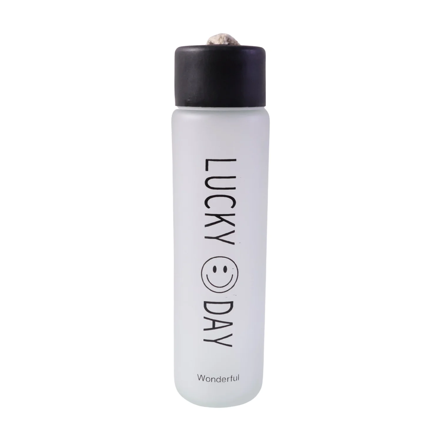 Premium Frosted Glass Water Bottle with Leak Proof Lid (350 ML) - Image 4