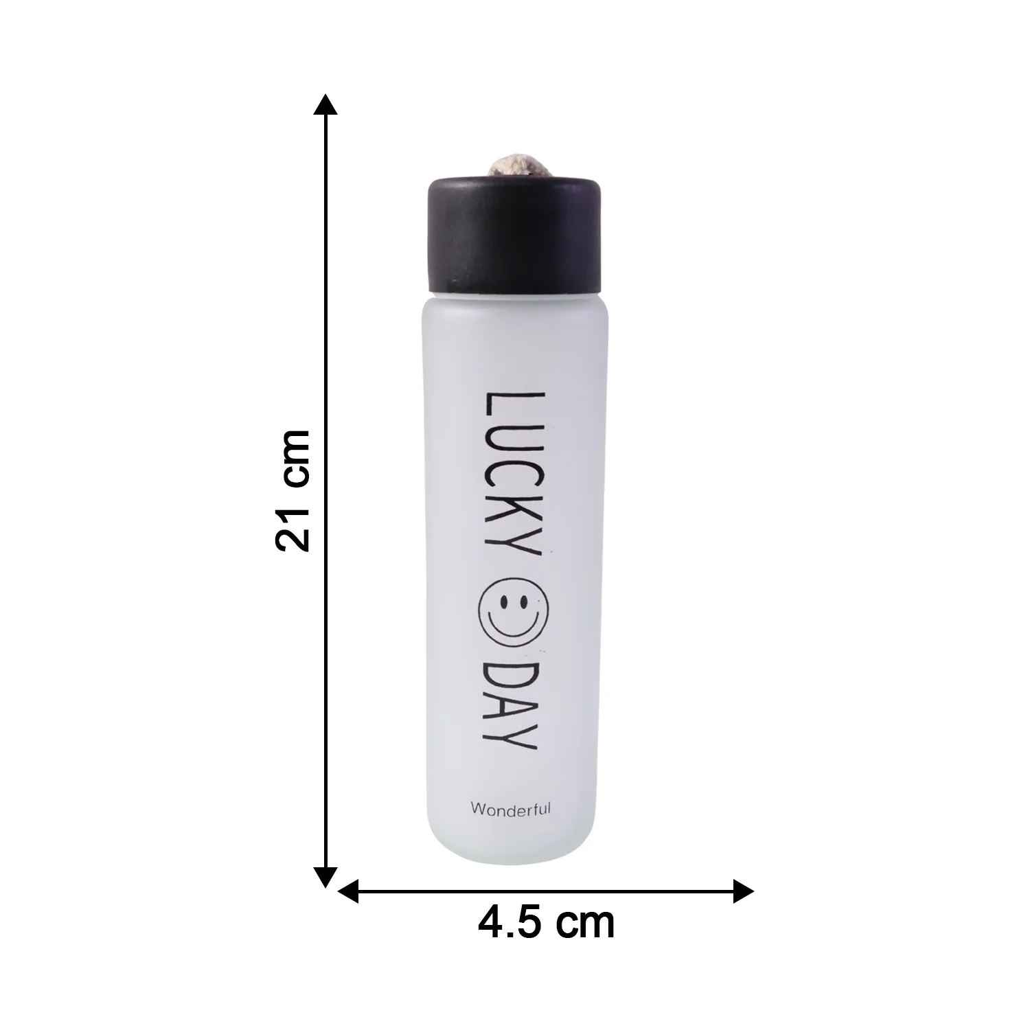 Premium Frosted Glass Water Bottle with Leak Proof Lid (350 ML) - Image 6