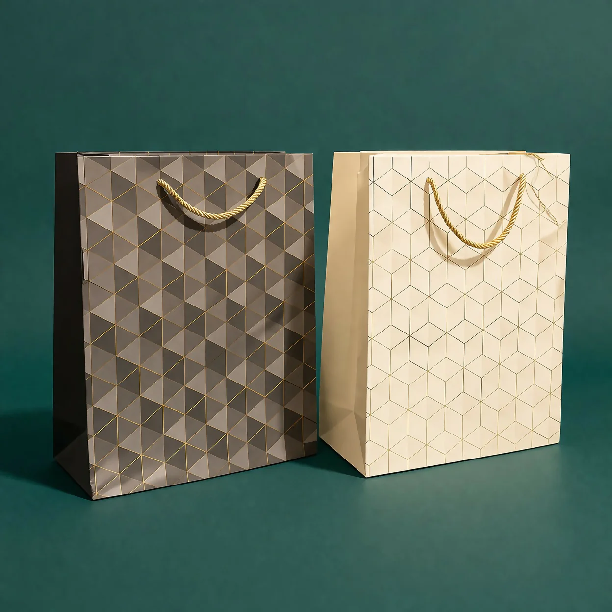 Premium Geometric Design Gift Bag with Handle Paper Carry Bag - Image 2