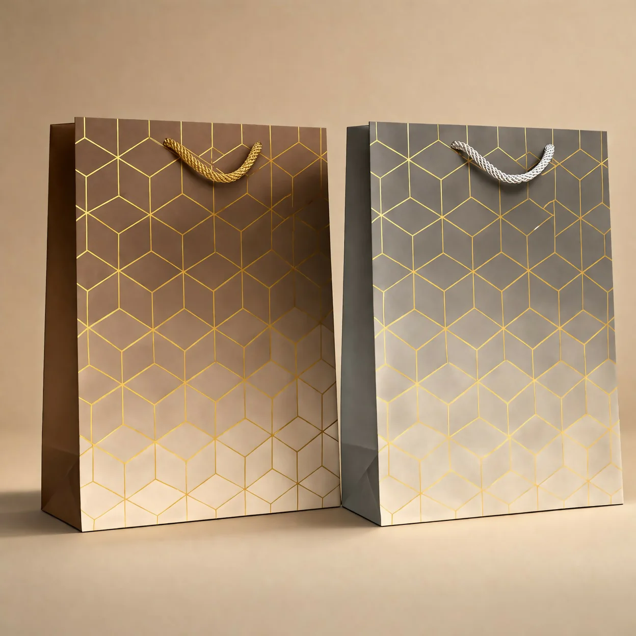 Premium Gift Bag with Handle Geometric Design Paper Carry Bag (1 PC) - Image 2